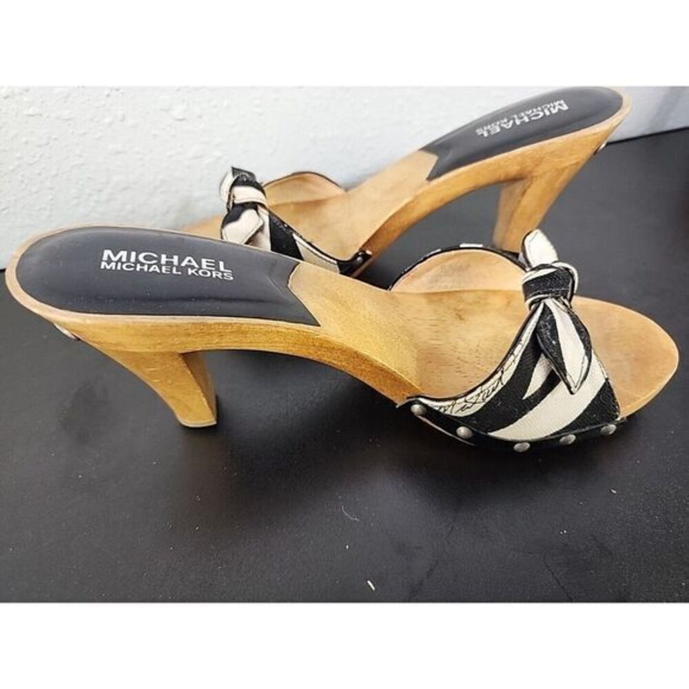 MICHAEL KORS - Zebra Wooden Summer Heels - US 8M‎ - Picture 3 of 5